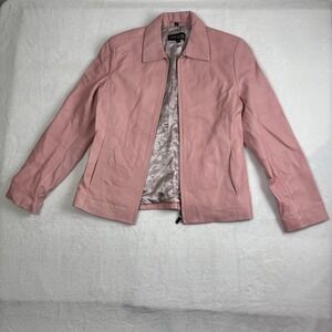 Couture By J. Park Pink Moto Style Lamb Leather Jacket M